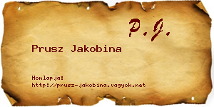 Prusz Jakobina névjegykártya